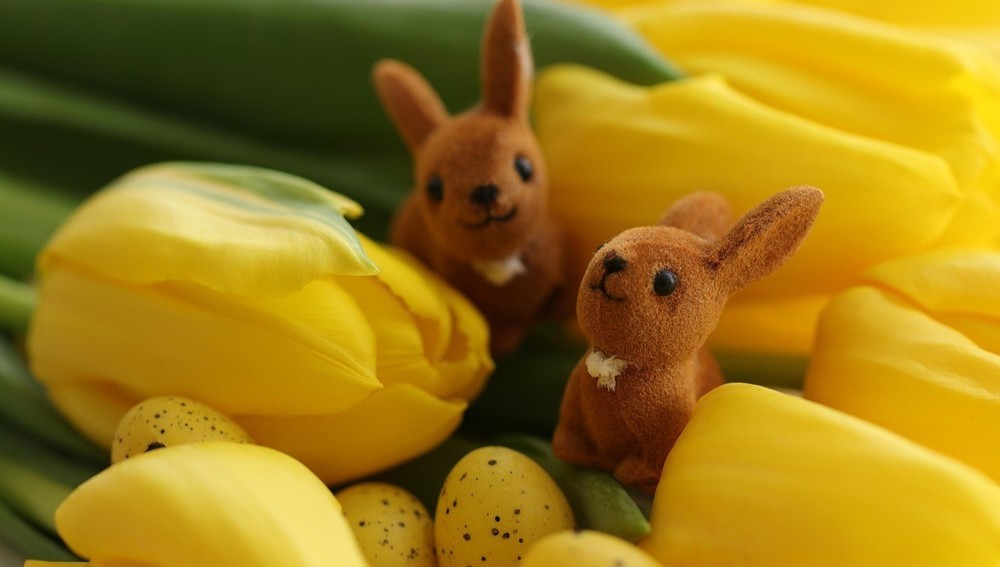 Hasen und bunte Eier dürfen beim Osterfest nicht fehlen