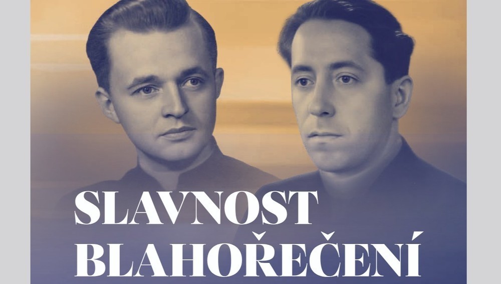 Plakat zur Seligsprechung von Jan Bula und Vaclav Drbola