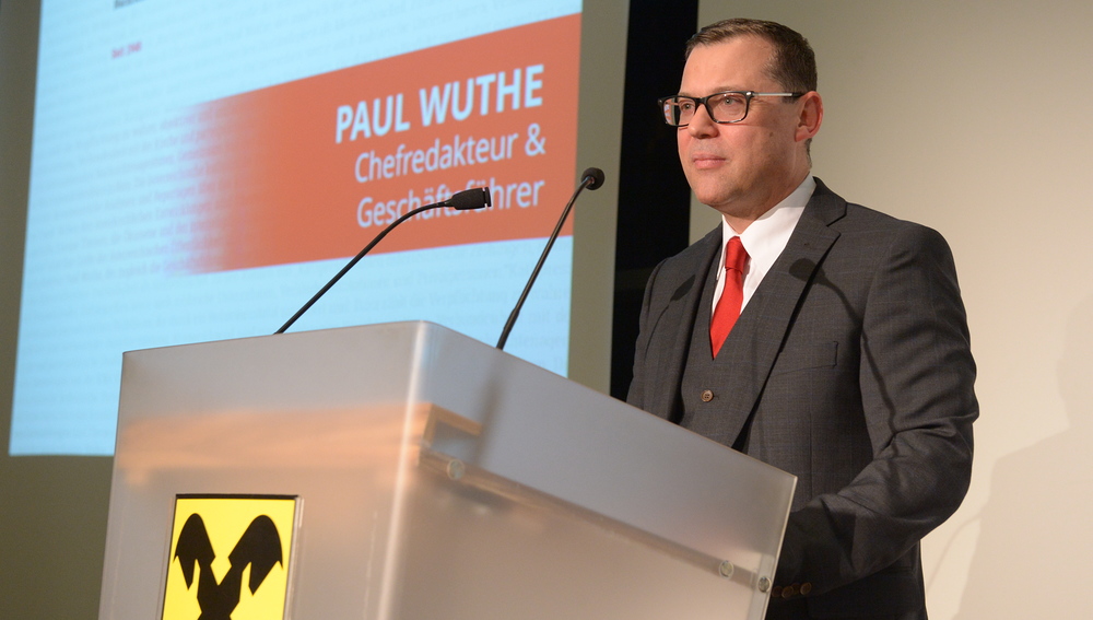 Kathpress-Chefredakteur beim Festakt 70 Jahre Kathpress am 31. Jänner 2017 im Wiener Raiffeisen-Haus.