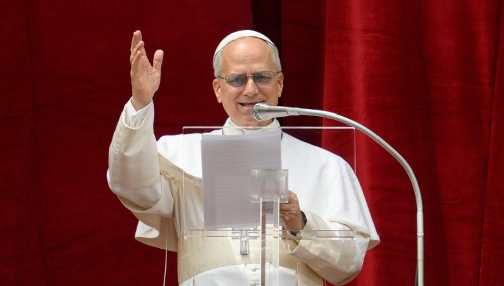 Papst Leo XIV. beim Mittagsgebet am 11.5.2025