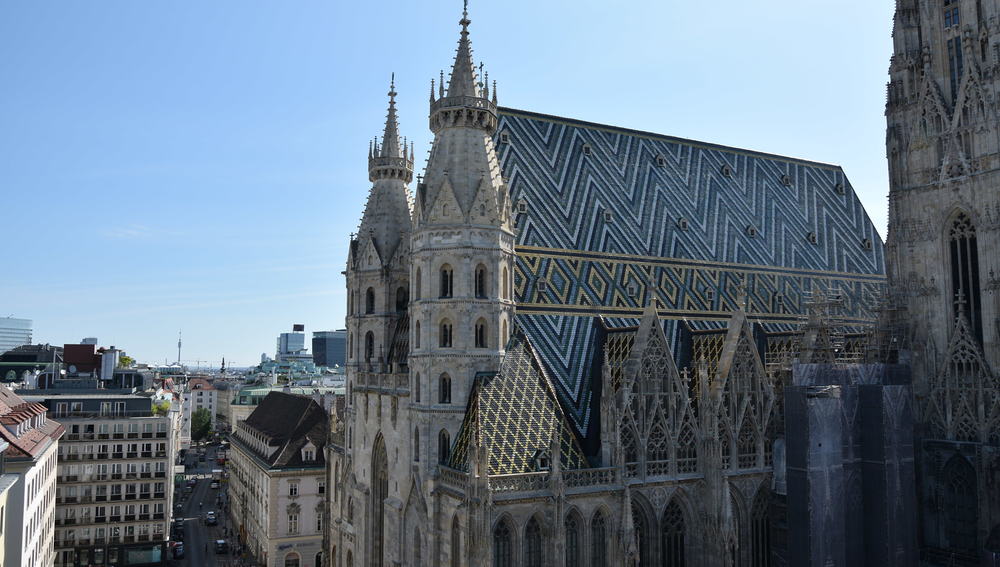 Blick auf den Stephansdom und den Stock im Eisen-Platz